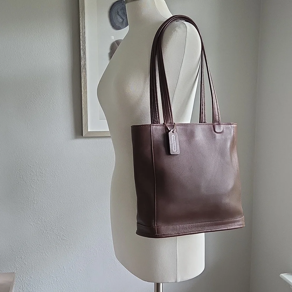 Vintage COACH Mahogany Bleeker Leather Tote Bag - Picture 2 of 14